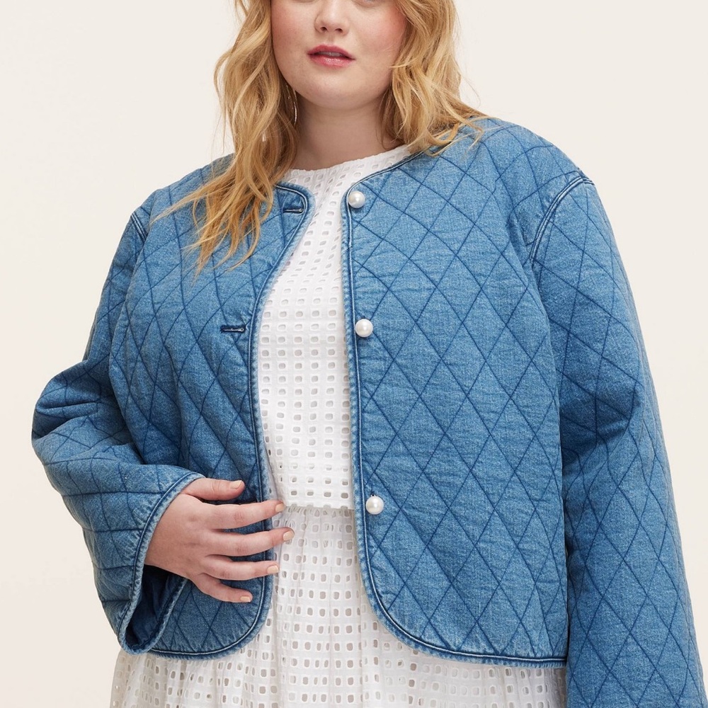 NWT Kate Spade x Target Quilted Denim Jacket | Medium blue | 2XL